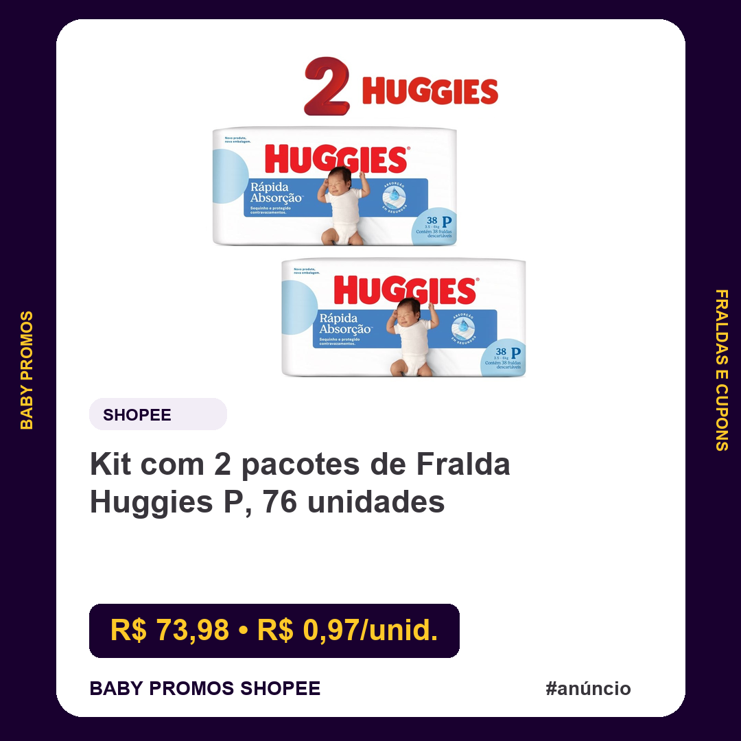 Oferta selecionada de produto para cuidados do bebê